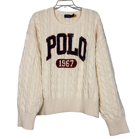 Polo Ralph Lauren Polo Logo Cable Knit Cotton Pullover Sweater - Picture 3 of 8